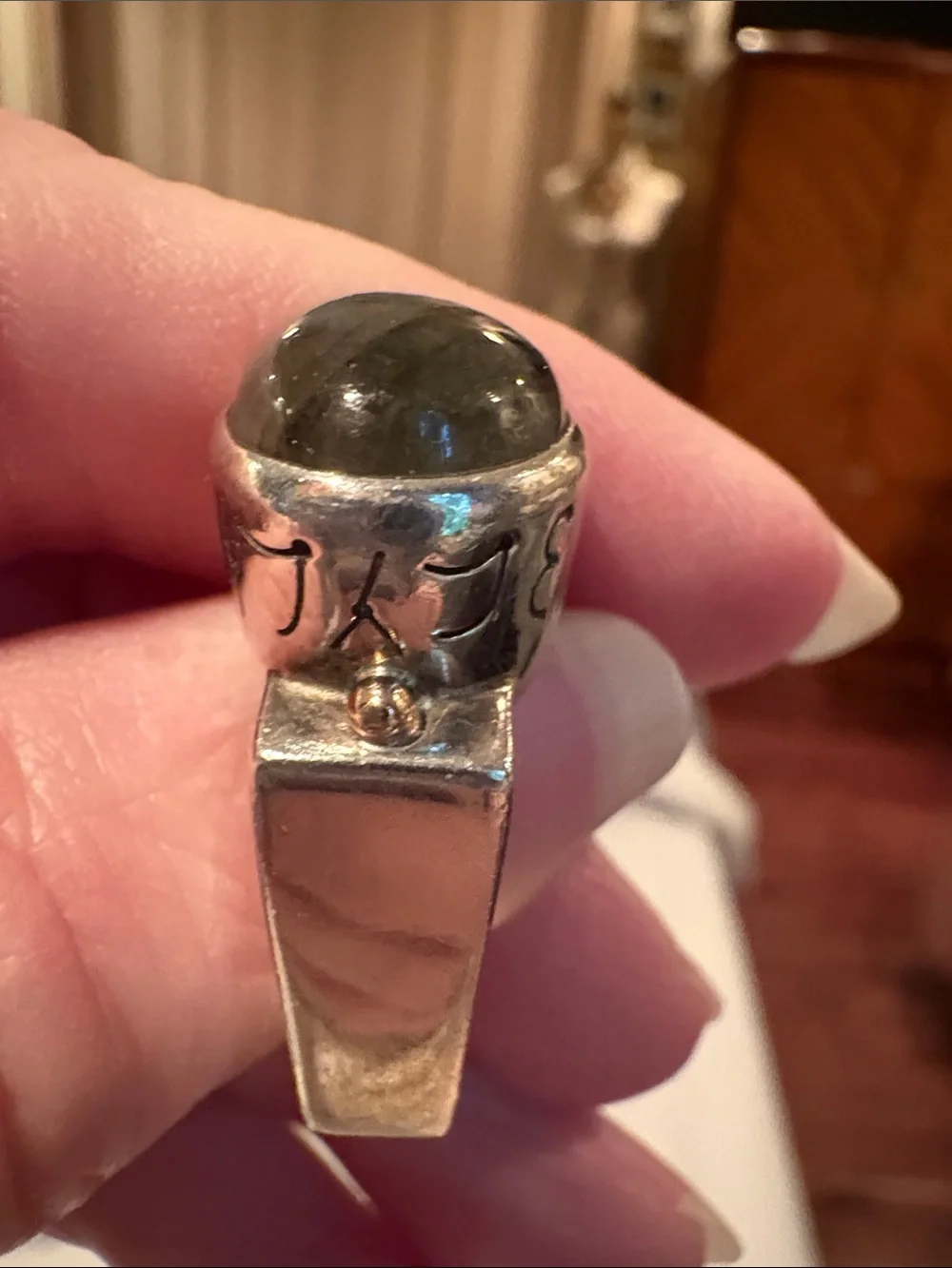 Silpada Rare Sterling Silver Green Labradorite Oval Ring